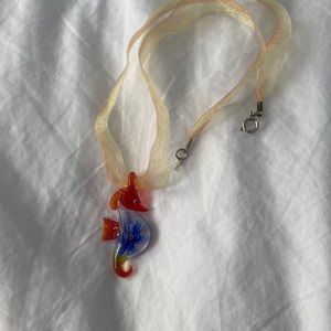 Hand blown glass seahorse